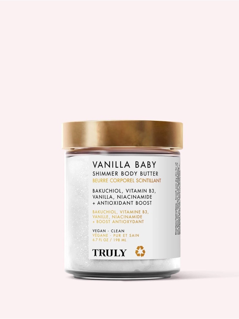 TRULY Vanilla Baby Shimmer Body Butter.  Smoothing Shimmer Body Moisturizer. New